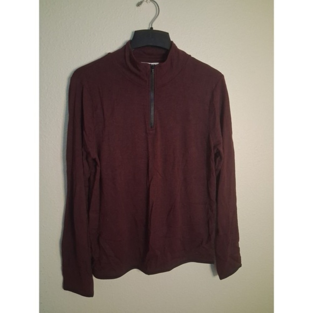 Threads 4 Thought Maroon Quarter Zip Mock Neck Pullover Top Small TWA4203 - Picture 2 of 9